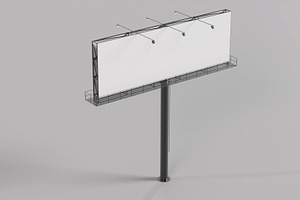 Wide Outdoor Billboard 3d Model