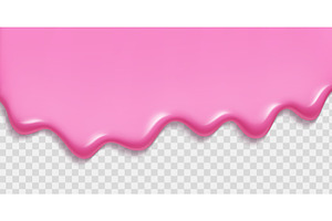Melting pink ice cream flowing on, a Food Illustration by YuliiaOsadcha