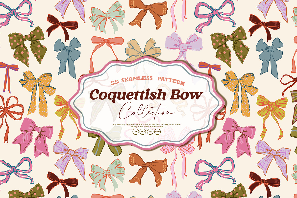 COQUETTISH BOWS, a Pattern Graphic by MSNTY STUDIOX (Photo 1 of 30)