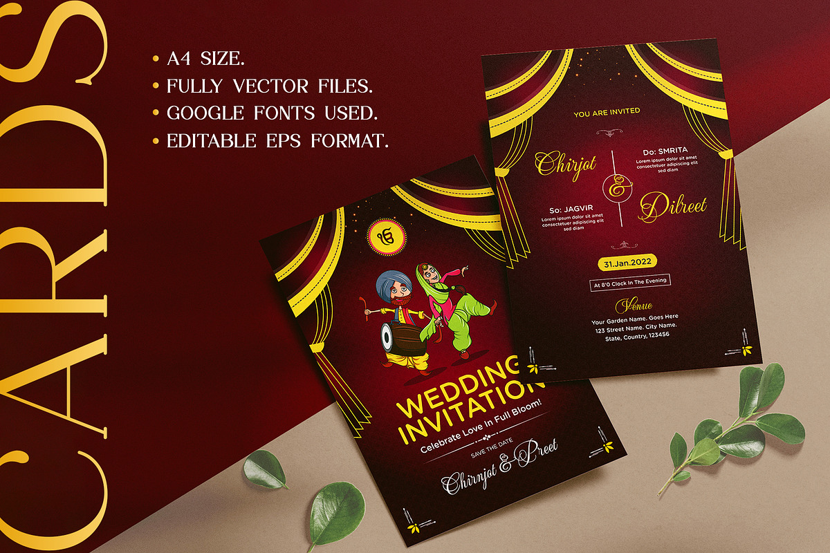 Indian Wedding Invitation Cards, an Invitation Template by Creative Hatti (Photo 3 of 6)