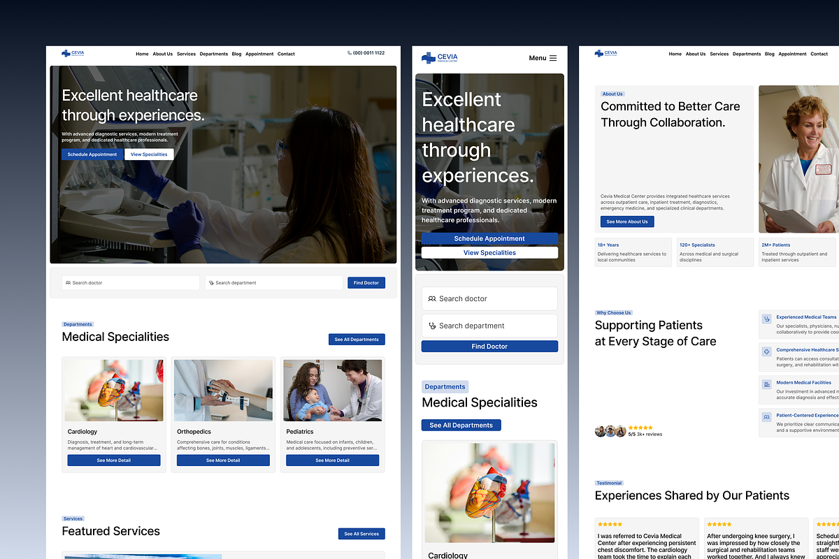 Hospital & Medical Figma Template, an UI Kit Template by Rozepaars Design (Photo 2 of 9)