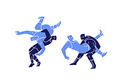 Wrestling poses, wrestlers fight set, a Sport Illustration by PaperTrident (Thumbnail 6 of 6)