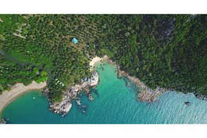 Tropical island coastline with, a Nature Photo by Goinyk