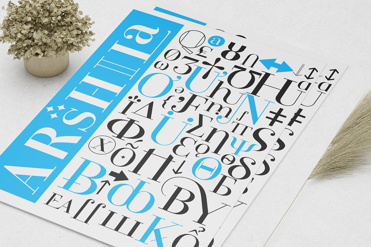 Arshila | Modern Serif Typeface, a Serif Font by By Kineks (Photo 11 of 16)