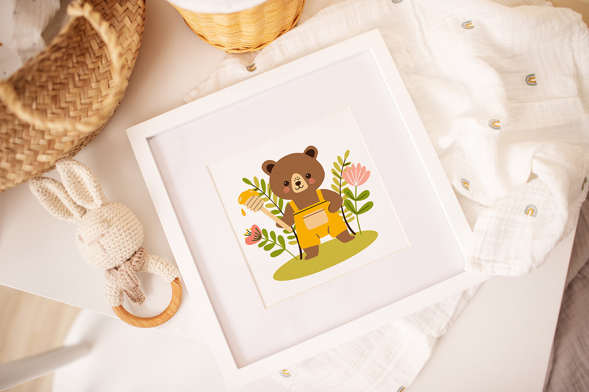 Bees, Honey Cartoon Vector Set, an Object Illustration by Elena Dorosh (Photo 2 of 14)