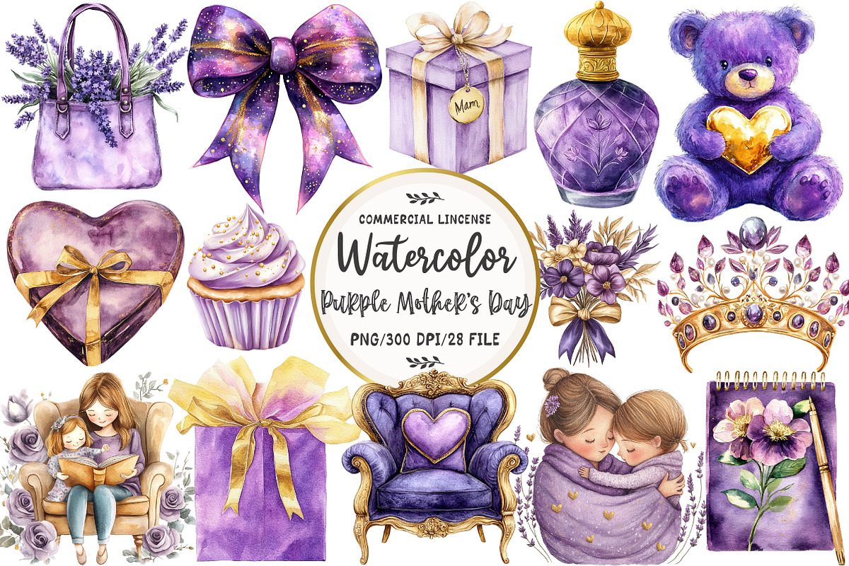 Purple Mother's Day Sublimation, an Illustration by OK Design (Photo 1 of 5)