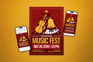 Christmas Music Festival Flyer Set, a Flyer Template by The Good Store