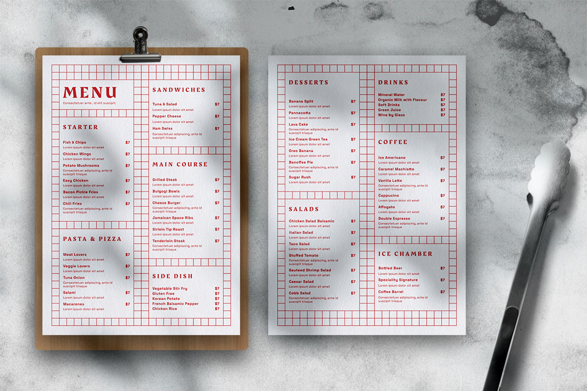 Trendy Food Menu, a Print Template by The Savory Directors (Photo 3 of 3)