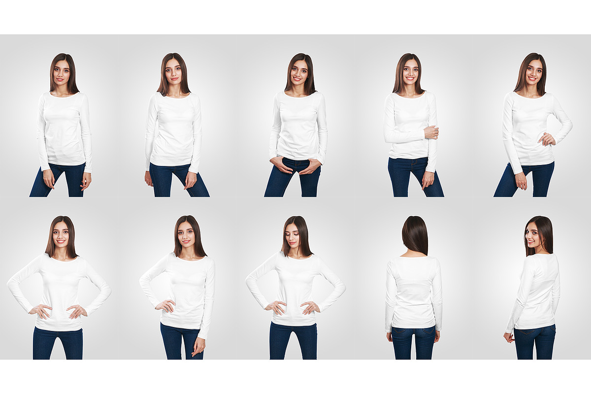 Female Long Sleeve T-Shirt Mockups, a Shirt Mockup by Hi, Mock-Up! (Photo 9 of 9)