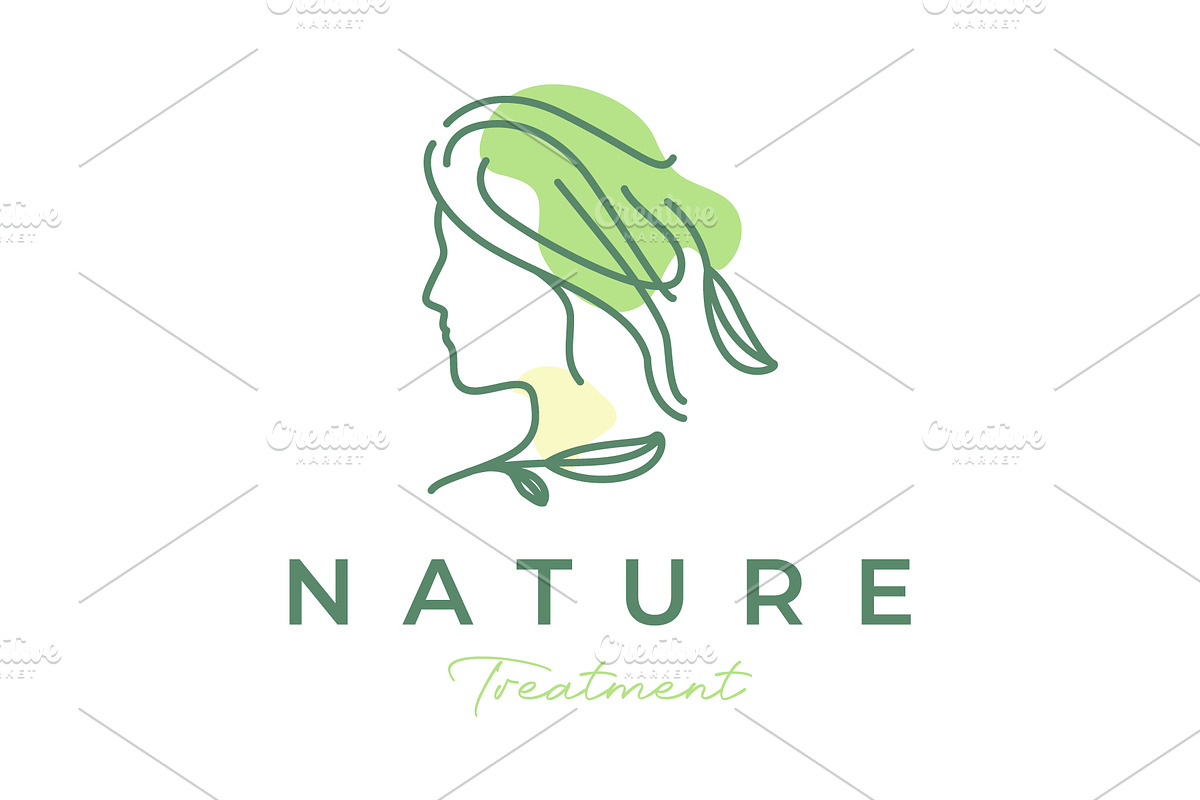 beauty woman face long hair logo, a Branding & Logo Template by devastd
