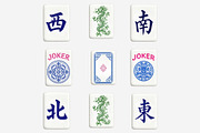 Mahjong Tiles Clipart Bundle, an Outline Icon by Tanya Kart (Thumbnail 2 of 8)
