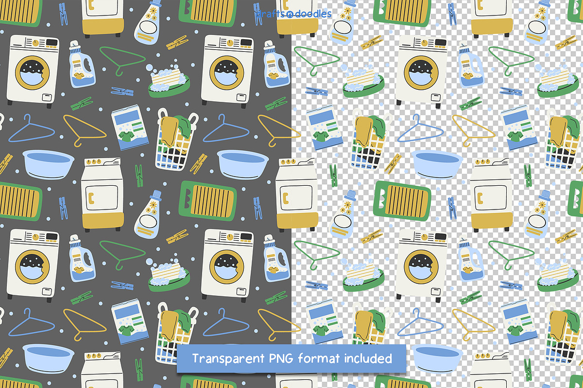 Laundry Day Clipart and Pattern Set, a Pattern Graphic by Drafts n Doodles (Photo 6 of 11)