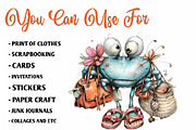 Whimsical Quirky Crab Clipart, an Animal Illustration by CreationArt (Thumbnail 5 of 7)