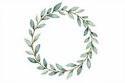 Green Watercolor Leaf Wreaths, an Illustration by Amazin_art (Thumbnail 2 of 10)
