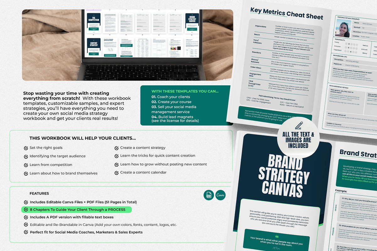 Social Media Strategy Workbook CANVA, a Templates & Theme by AndrewPixel (Photo 3 of 9)