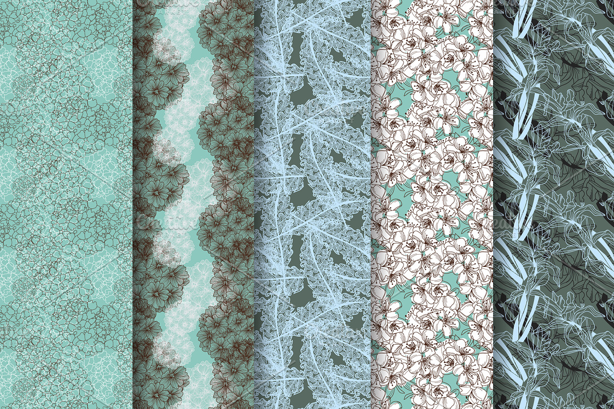 10 Floral Seamless Patterns preview 2