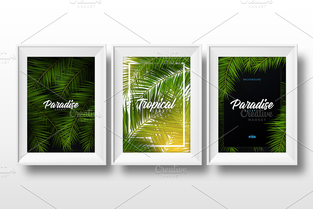 Tropical Palm Leaves posters., a Poster Template by Leo Edition (Photo 8 of 9)