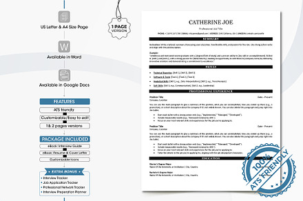 ATS resume | google docs | MS word, a Resume Template by Design_Xlab