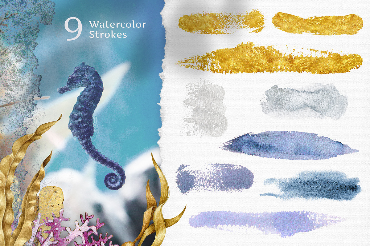 Sea Life Watercolor Clipart Set, an Animal Illustration by AnitaPol (Photo 16 of 16)