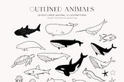 Ocean Animals: colored & outline, a Pattern Graphic by imajineko (Thumbnail 10 of 12)