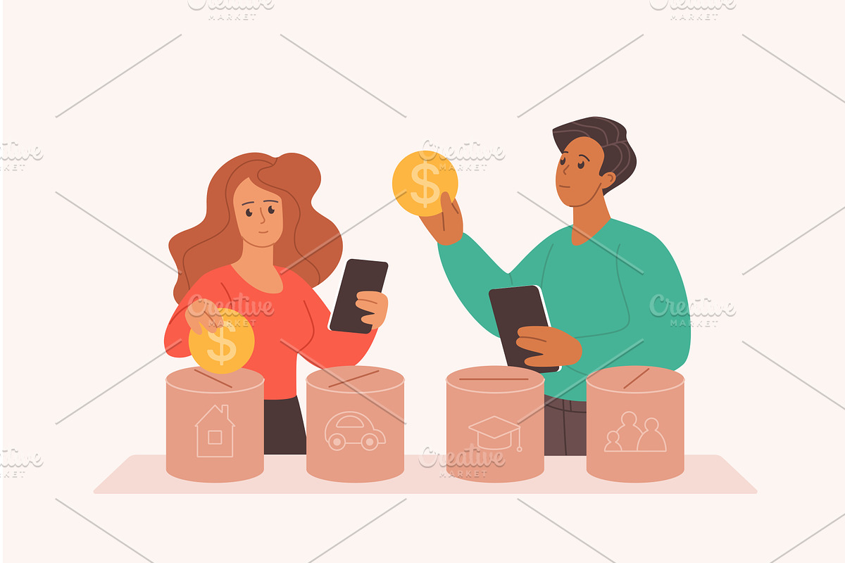 Family budget planning finance, a Finance Illustration by Lemberg Vector