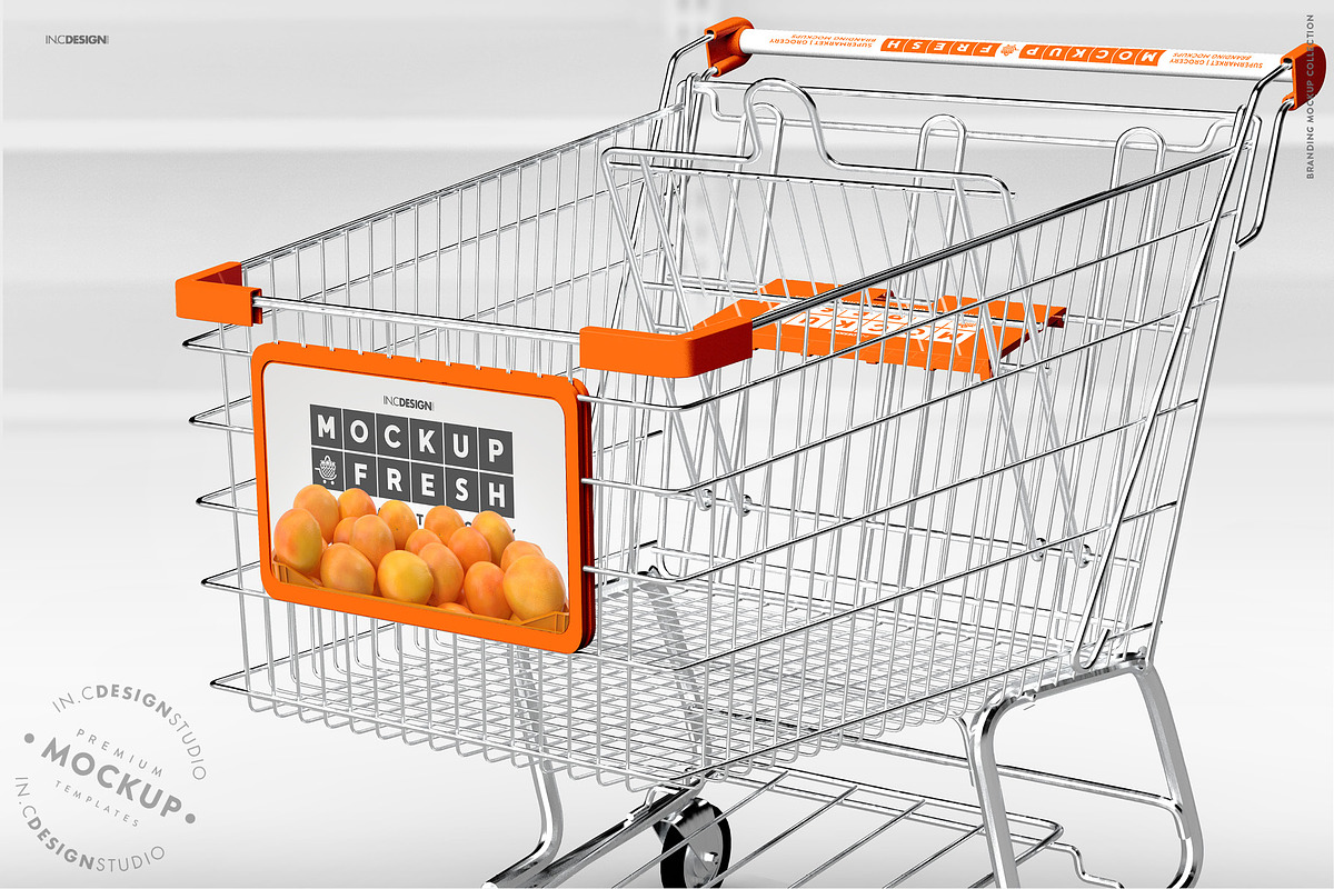 Metal Shopping Cart Branding Mockup, a Product Mockup by INCDesign (Photo 12 of 19)