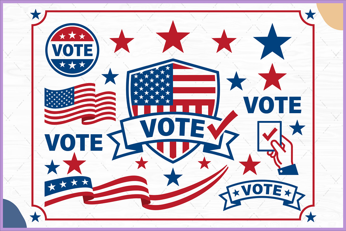Election Day Vote SVG Clipart Set, a Decorative Illustration by Gfx Expert Team (Photo 1 of 3)