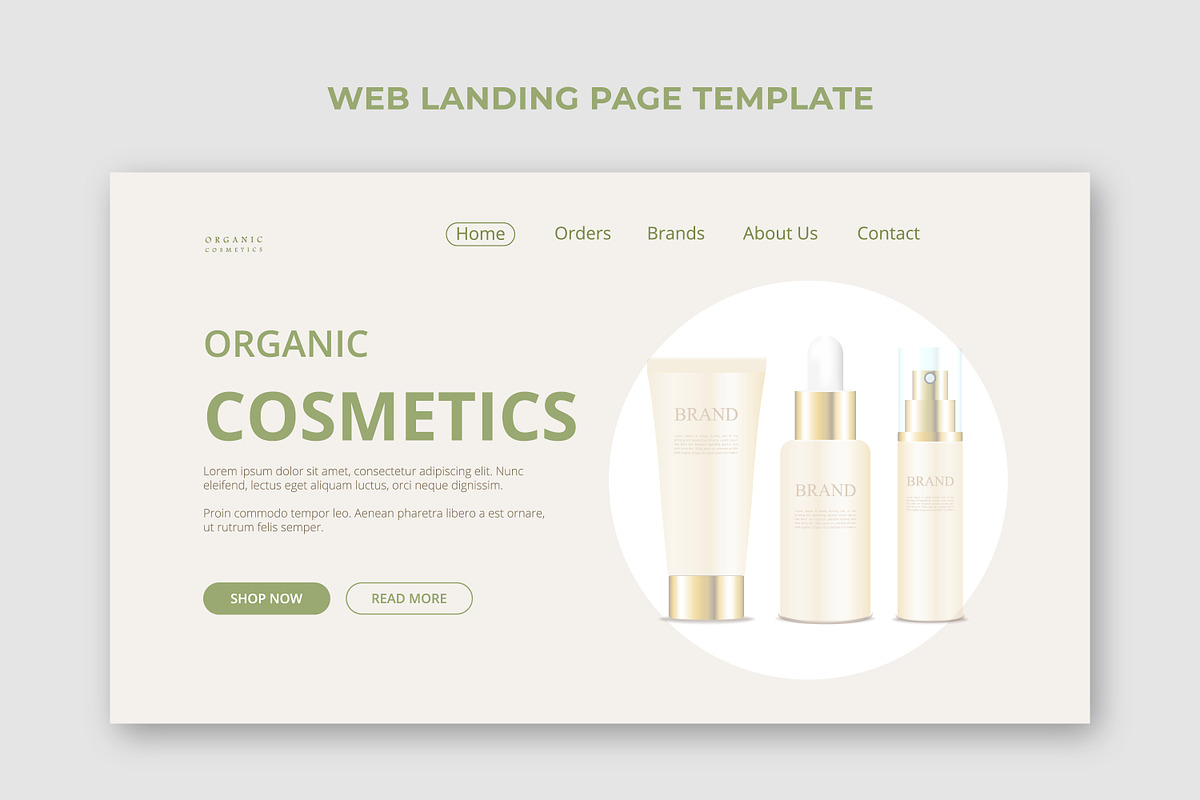 Cosmetic Products Landing Page, a Landing Page Template by sumonuix
