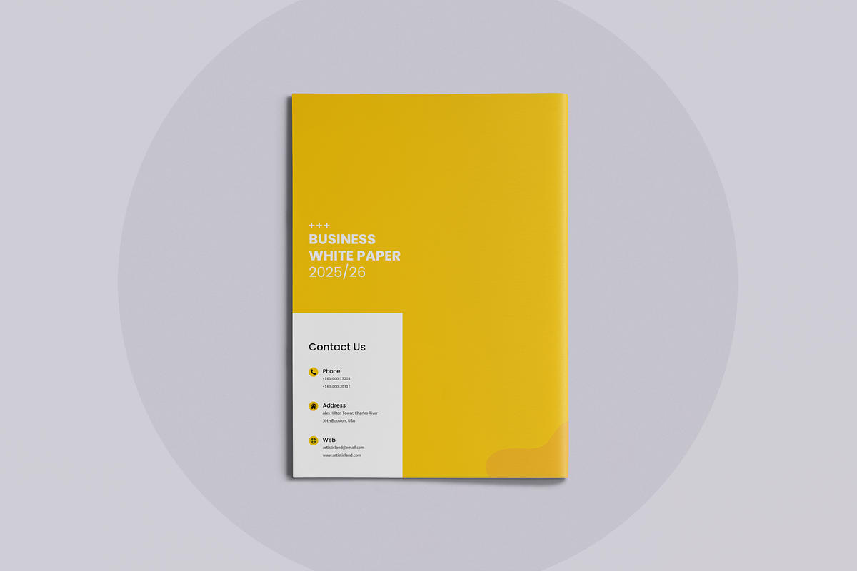 White Paper | Canva, InDesign, a Brochure Template by ArtisticLand (Photo 7 of 7)