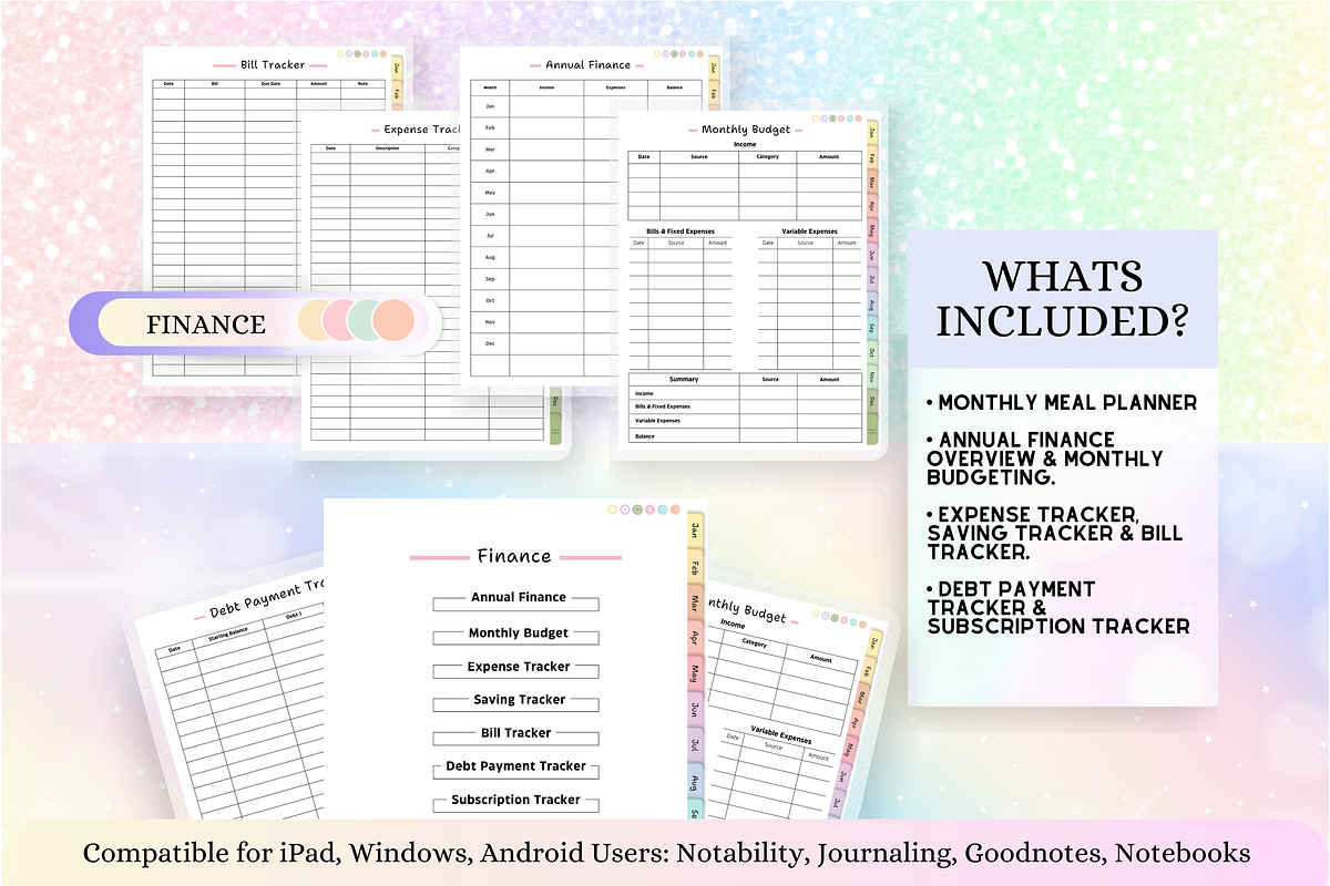Pastel Digital Planner ( 564 Pages ), a Stationery Template by Tas Creative Studio (Photo 5 of 8)