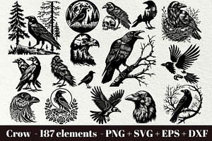 Crow SVG File. Raven Clipart PNG, an Animal Illustration by DENIDigitalArtSudio