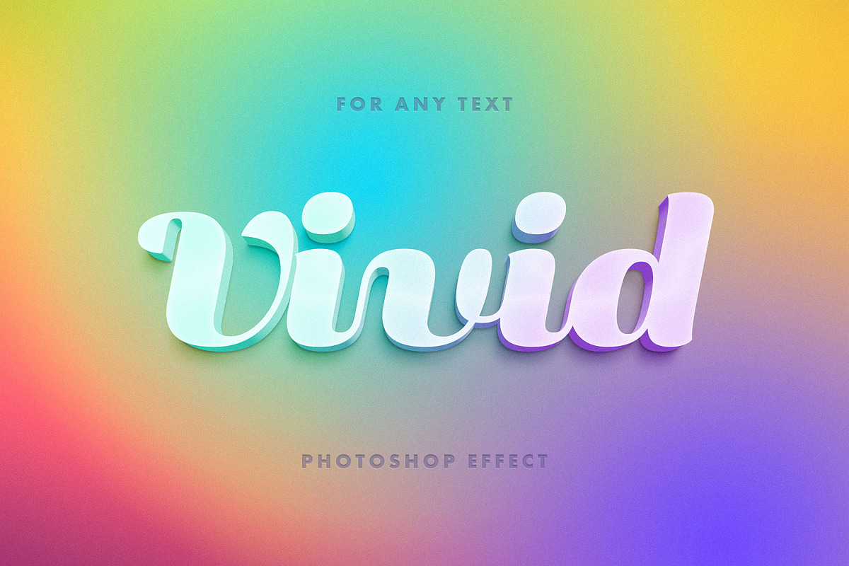 Colorful Gradient 3D Text Effect, a Layer Style Add-On by Design Squad