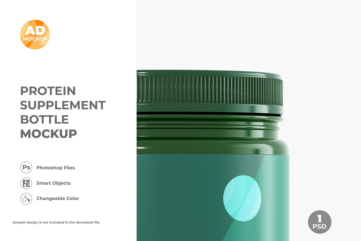 Supplement Jar Bottle Mockup (1PSD), a Packaging Mockup by Adstart (Photo 4 of 5)