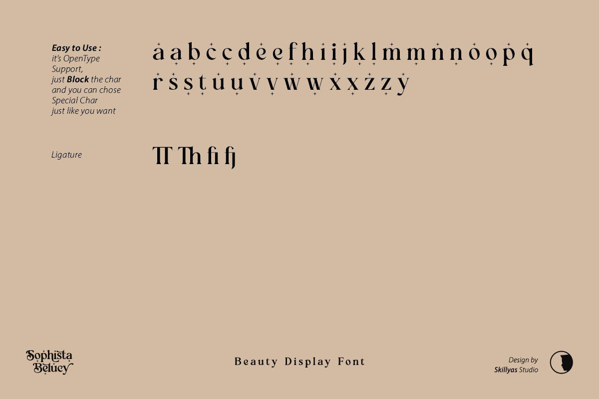 Sophista Belucy Display Beauty Font, a Serif Font by Skillyas_Studio (Photo 11 of 12)