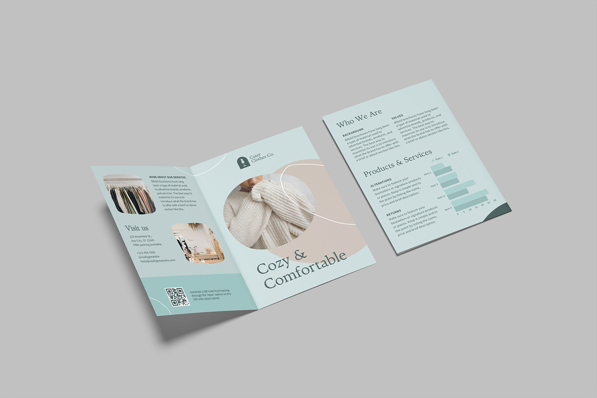 A5 Bifold Brochure Mockup, an Advertising Mockup by lamorastudio (Photo 2 of 12)