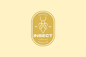 Line Insect Minimal Badge Logo