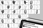 Japanese Mask Pack - Procreate Brush, a Brush Add-On by InkRef (Thumbnail 6 of 6)