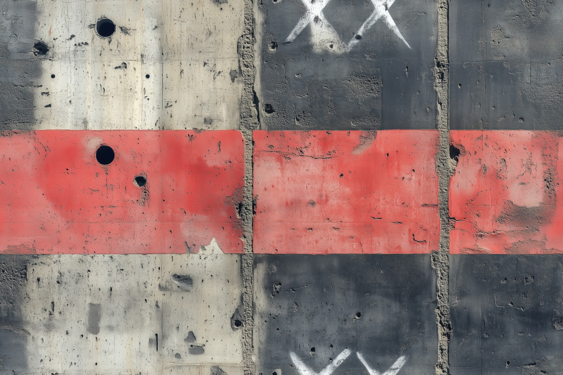 Seamless concrete bunker with industrial military markings textured ...