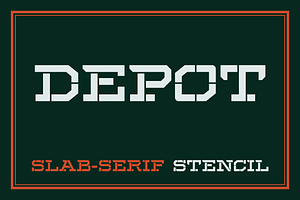 Depot Slab-Serif Stencil Font