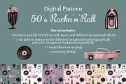 pink 50s Rock'n'Roll Pattern, a Pattern Graphic by koberstein (Thumbnail 2 of 3)