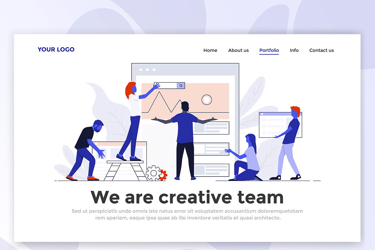 Flat Design Landing page templates, a Person Illustration by Creative Graphics (Photo 3 of 12)