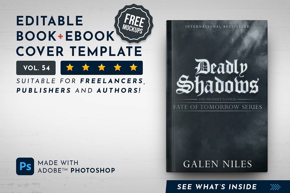Book Cover Template 54, a Templates & Theme by Digital Goods (Photo 1 of 11)