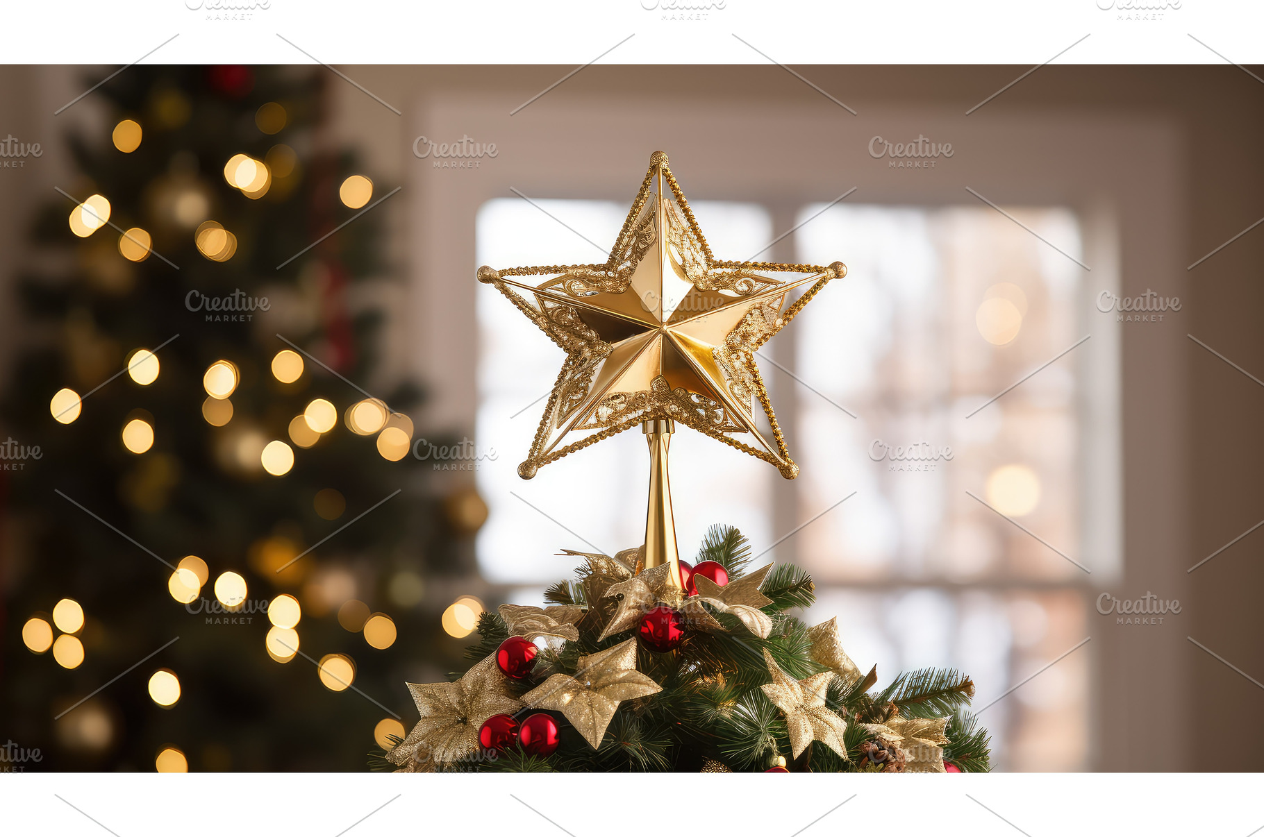 tree star topper ai generated, a Background Photo by pikepicture