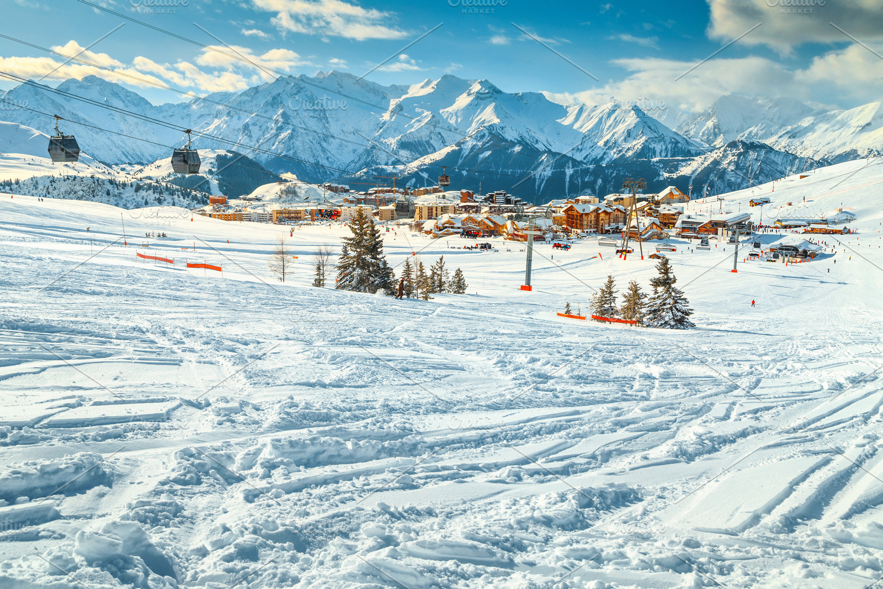 Fantastic easy ski slope in Alps, an Architecture Photo by Alpine Dreams