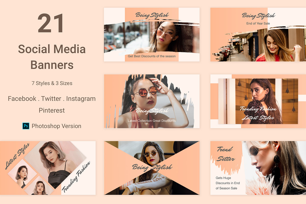 21 Social Media Banners Psd (V-1), a Social Media Template by themelove (Photo 1 of 11)