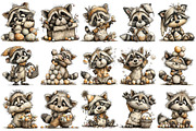 Whimsical Easter Raccoon Clipart, an Illustration by OK Design (Thumbnail 3 of 6)
