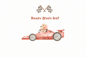 Racing Cars Watercolor Collection