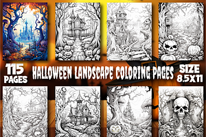 Halloween Landscape Coloring Pages