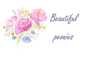 Set with peonies