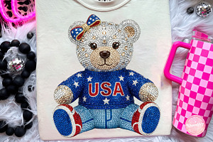 USA Teddy Bear 4th of July PNG, an Illustration by CreationArt